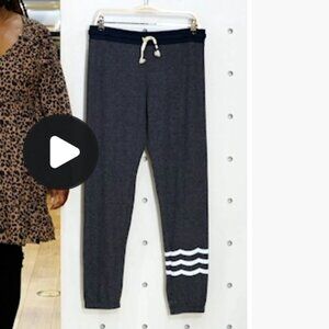 Sol Angeles Hacci Waves Slim Jogger Sweatpants, XS, Dark Grey, Retail $110